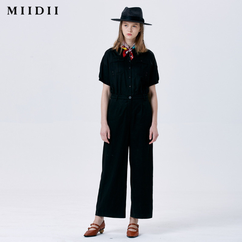 谜底/ miidii20春新品简洁阔腿裤 谜底休闲裤