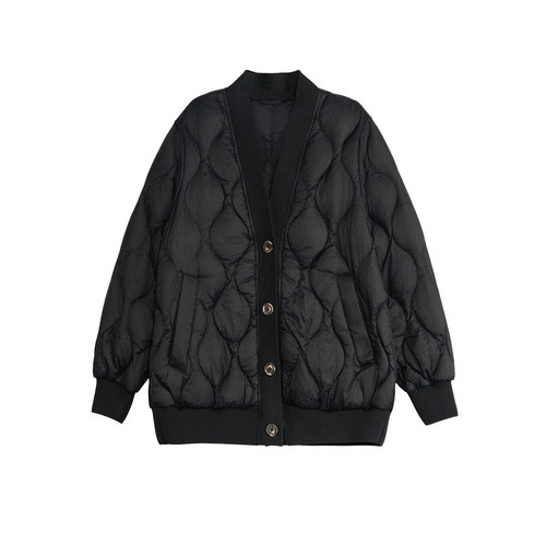 谜底短款羽绒女2025秋冬极简百搭量感暖核宽松V领鸭绒服257MY8801 - 图3