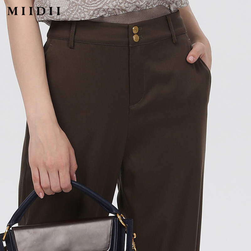 谜底/ miidii20春新品舒适顺滑长裤 谜底休闲裤