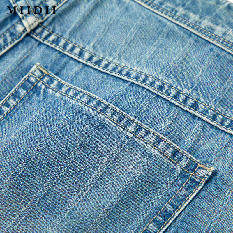 miidii /谜底20大口袋胶印宽松短裤 谜底牛仔裤