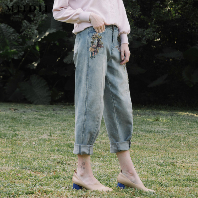 【商场同款】谜底/ miidii20春牛仔裤 谜底牛仔裤