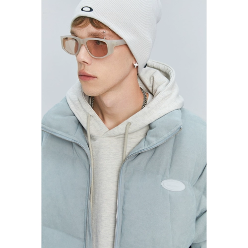 Демисезонный пуховик, трендовая спортивная бархатная куртка, оверсайз, увеличенная толщина