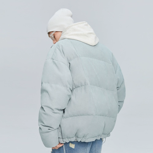 Демисезонный пуховик, трендовая спортивная бархатная куртка, оверсайз, увеличенная толщина