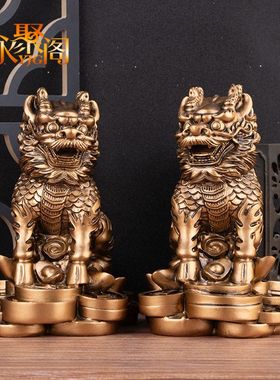 厂家直销麒麟家居金钱装饰品家居树脂摆设工艺礼品摆件