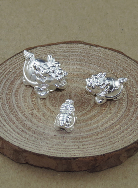 s999纯银3d硬足银招财DIY龙龟