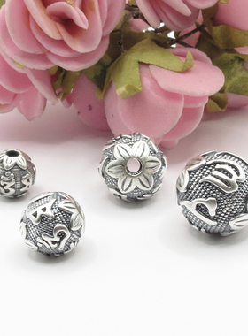 s9993diy复古风泰银黑红绳手链