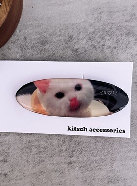 kitsch发夹可爱童趣椭圆刘海夹