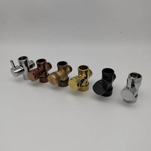 花洒分水器全铜淋浴三通一进二出分水阀调节出水口转换器配件接头 - 图0