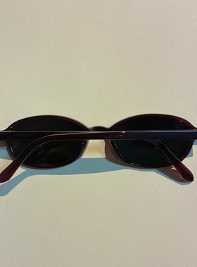 书呆子框型？复古摩登酒红色显白椭圆超轻太阳镜女uv400防紫外线