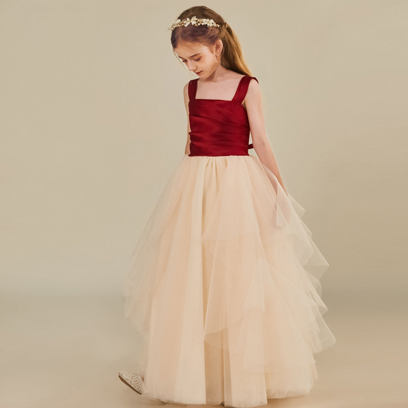 2025新款女中大童小提琴演奏钢琴考级主持人演出晚礼服吊带公主裙,淘宝优惠券,粉丝福利购,淘宝优惠卷