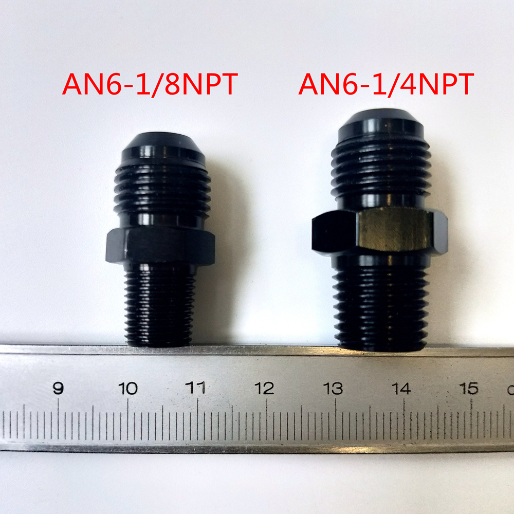 AN4 1/8NPT AN6 1/4NPT油冷AN8 3/8NPT黑色AN10 1/2NPT改装接头 - 图1