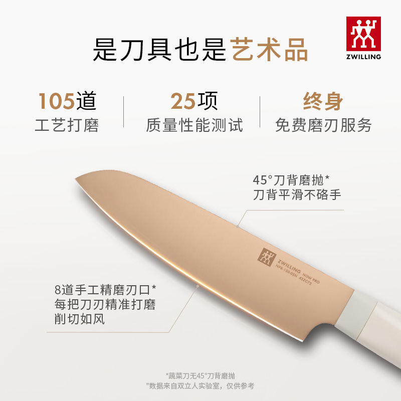 德国双立人NowPro钛金抗菌刀具套装厨具厨房家用不锈钢菜刀切片刀