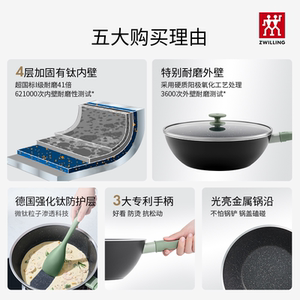 德国双立人新款Now Plus Ⅱ含钛不粘锅升级炒锅平底不粘少油奶锅