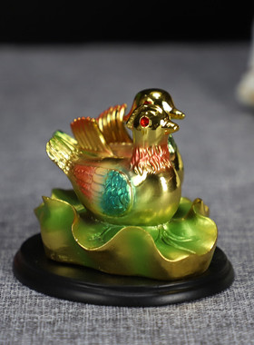 鸳鸯戏水摆件送新人工艺品