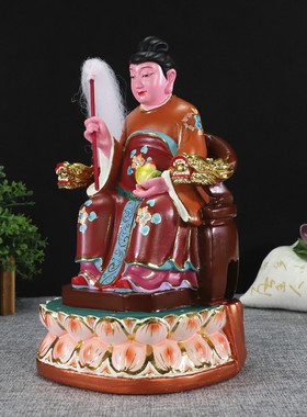 中式10寸敦煌彩瑶池金母像西王金母像西王母娘娘桌面佛堂神像摆件