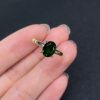 14K gold inlaid diopside ring 2 grams inner diameter 16.5MM