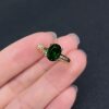 14K gold inlaid diopside ring 2 grams inner diameter 16.5MM