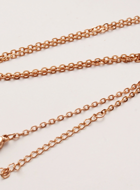 钛钢十字链女金色项链黑色玫瑰金