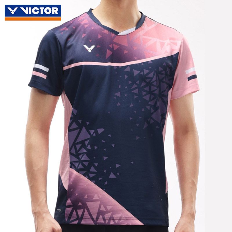 VICTOR威克多胜利网羽毛球短袖T恤男女款上衣透气李俊慧50018 - 图1