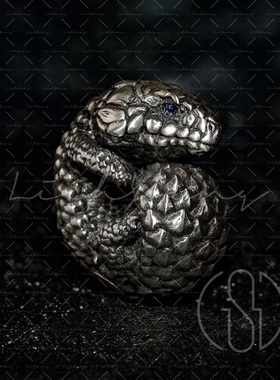 创饰计CSJ 925银 | 蓝宝石镶嵌 | 松果蜥蜴 | 吊坠