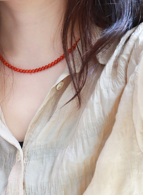 生日礼物满肉樱桃红女款单圈手串