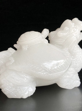 玉石装饰新中式玄关龙龟汗白玉