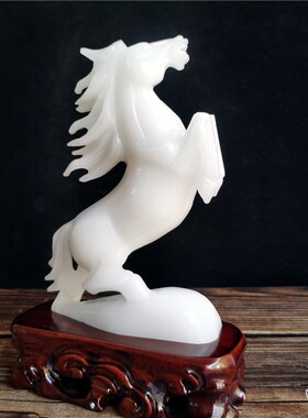 马到成功玉石办公室桌面开业礼品