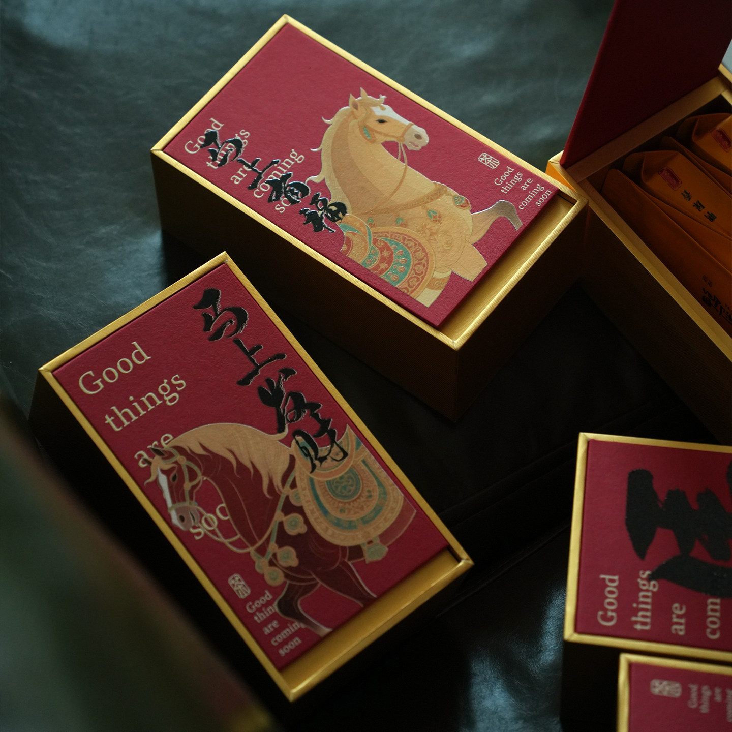 马年红茶岩茶创意两泡装六泡装伴手礼三泡通用摆泡茶叶包装盒定制,淘宝优惠券,粉丝福利购,淘宝优惠卷