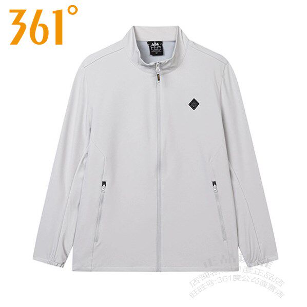 361 Men's Sports Windbreaker 2024 Autumn New Style 361 Stand Collar Jacket Quick-drying Quick-drying Breathable Training Jacket 3601