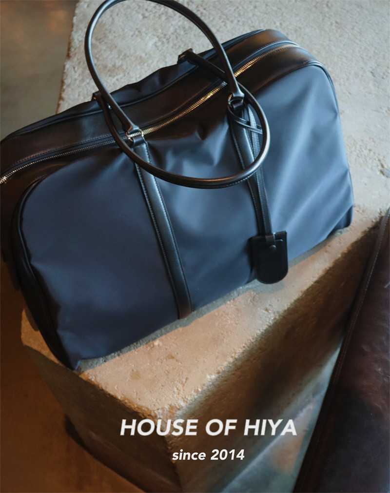 New ultra-light spliced sports large-capacity travel bag nylon and cowhide simple fashion handbag computer bag