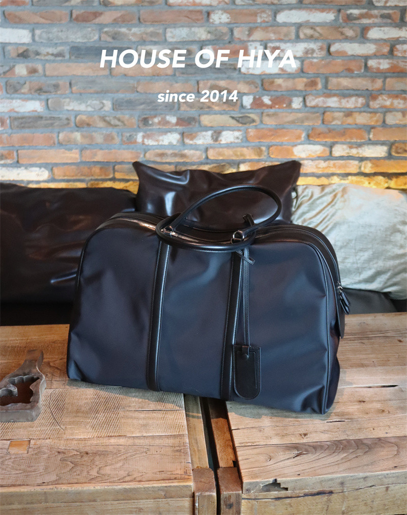 New ultra-light spliced sports large-capacity travel bag nylon and cowhide simple fashion handbag computer bag