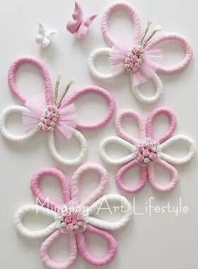 可爱花朵手工编织装饰品