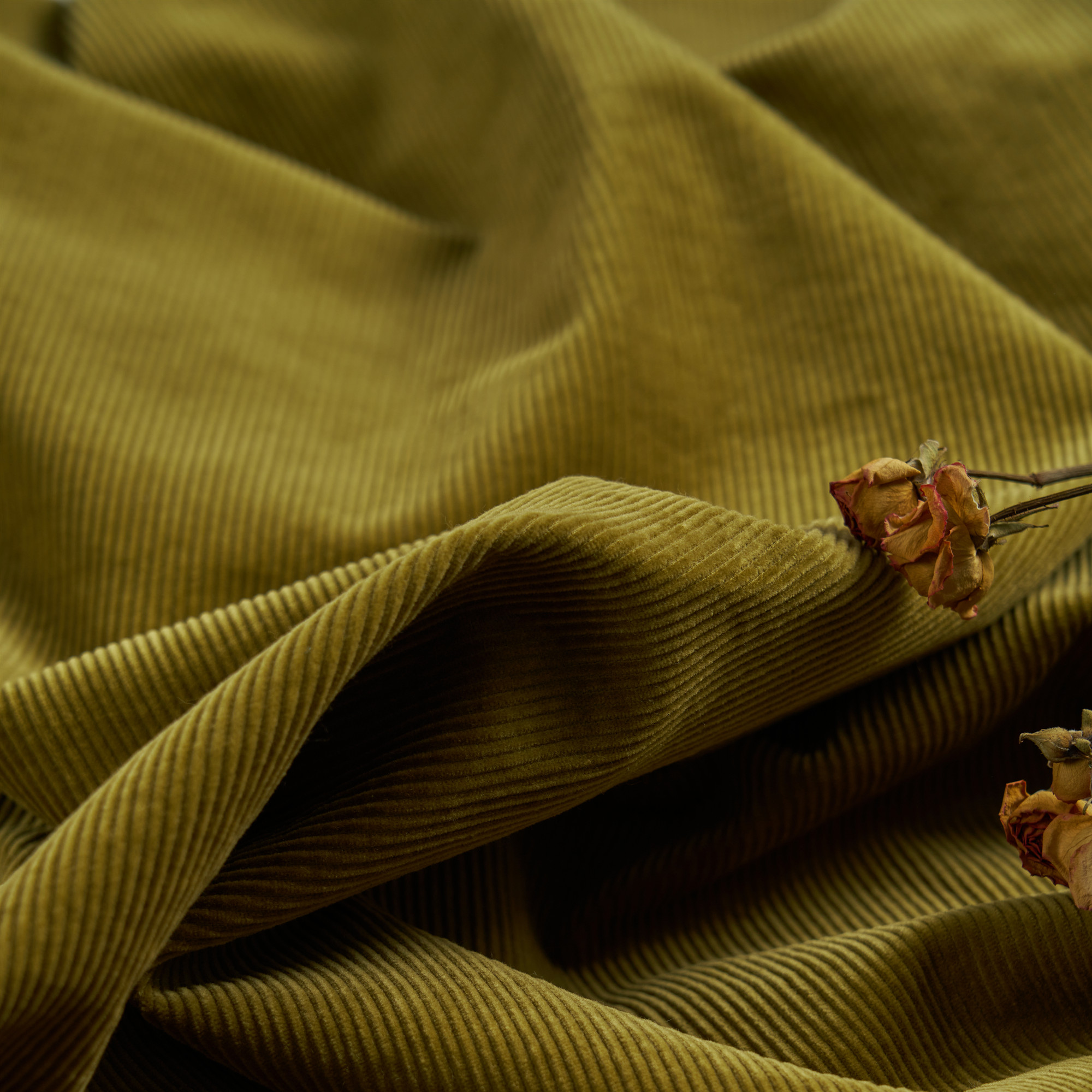 【鳄梨绿】秋冬加厚高密砂洗全棉灯芯绒衬衫裤子风衣外套服装面料 - 图1