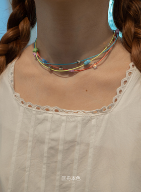 爱心多层星星锁骨链多巴胺