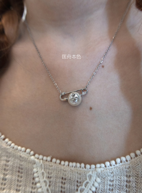 匡舟本色 法式复古中古款 西太后土星 立体珍珠别针 耳钉耳环项链