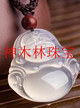 冰透弥勒佛吊坠女款玉石