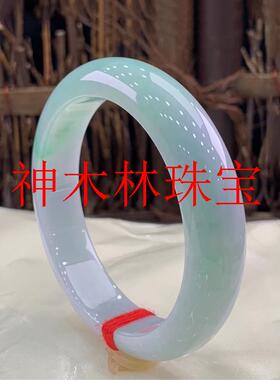 精选款翡翠色玉石手镯冰糯种阳绿糯种浅绿正圈玉镯原石圆镯子饰品