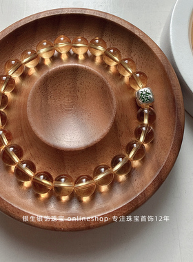 足银999麻将發财招财黄水晶手链
