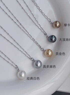 纯银精致高级感一颗珍珠项链百搭
