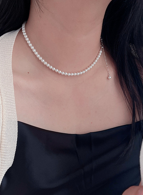 精品礼盒施家小珍珠项链纯银调节