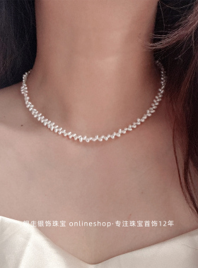 小众轻奢小麦穗淡水珍珠项链高级