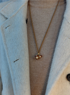 高档新中式山茶花四叶草葫芦项链