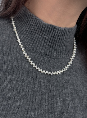 天然淡水真珍珠项链毛衣项链磁吸