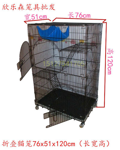 家用宠物猫笼子可全折叠大号小号双层三层四层猫窝猫别墅猫咪笼具 - 图2
