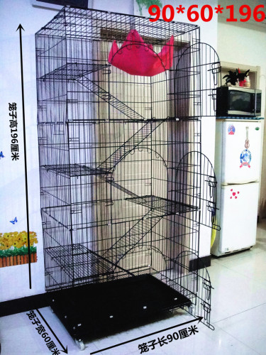 家用宠物猫笼子可全折叠大号小号双层三层四层猫窝猫别墅猫咪笼具 - 图3