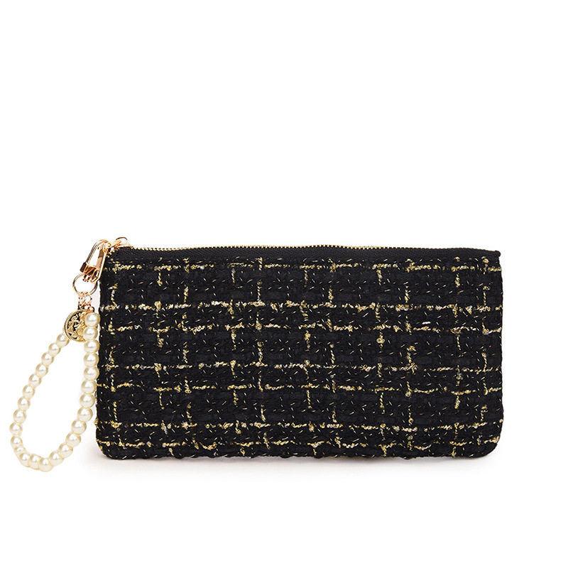 钱包女短款小香风拉链零钱袋帆布编织卡夹精致驾驶证件钥匙手拿包,淘宝优惠券,粉丝福利购,淘宝优惠卷