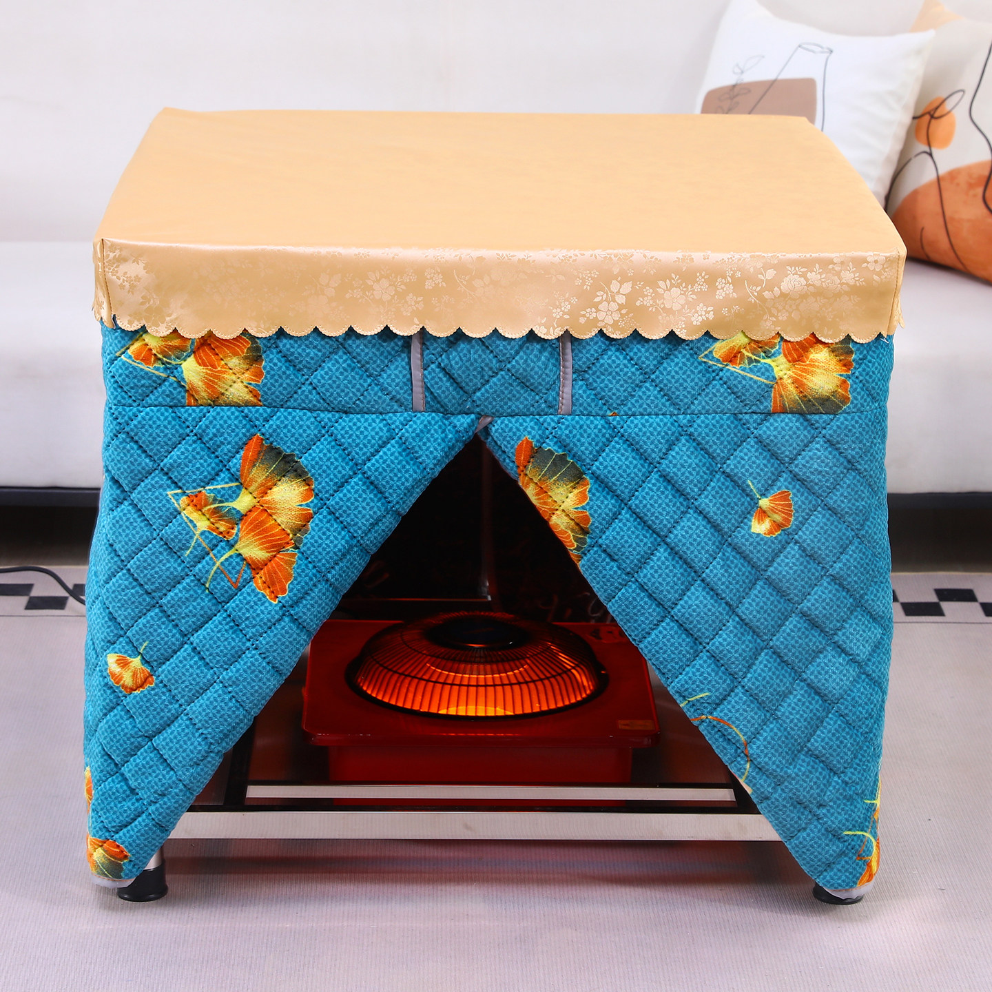 烤火罩子冬季家用加厚加绒2026新款电暖炉桌正方形取暖烤火被套子,淘宝优惠券,粉丝福利购,淘宝优惠卷