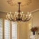 American French light luxury retro iron crystal chandelier