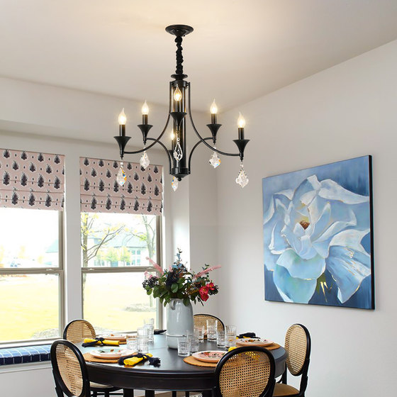 American retro living room crystal chandelier