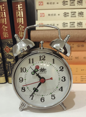 金属机芯发条手动机械双铃学生老人钟滴答老式复古影视怀旧闹钟